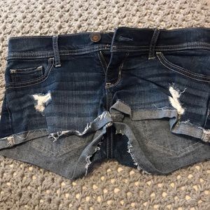 low wasted, cute, ripped jean shorts